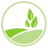 7369D8B1-826B-4A2B-8BDC-115B7EBB30E6 Circular logo of a path through two green hills leading to 3 leaves